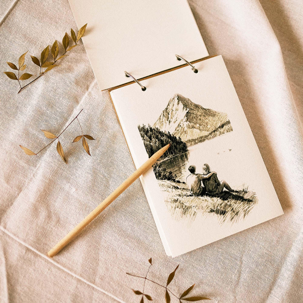 Personalisiertes Notizbuch mit Vogelskizze | Botanisches Naturtagebuch, Geschenk für Booktoker, personalisiertes Skizzenbuch