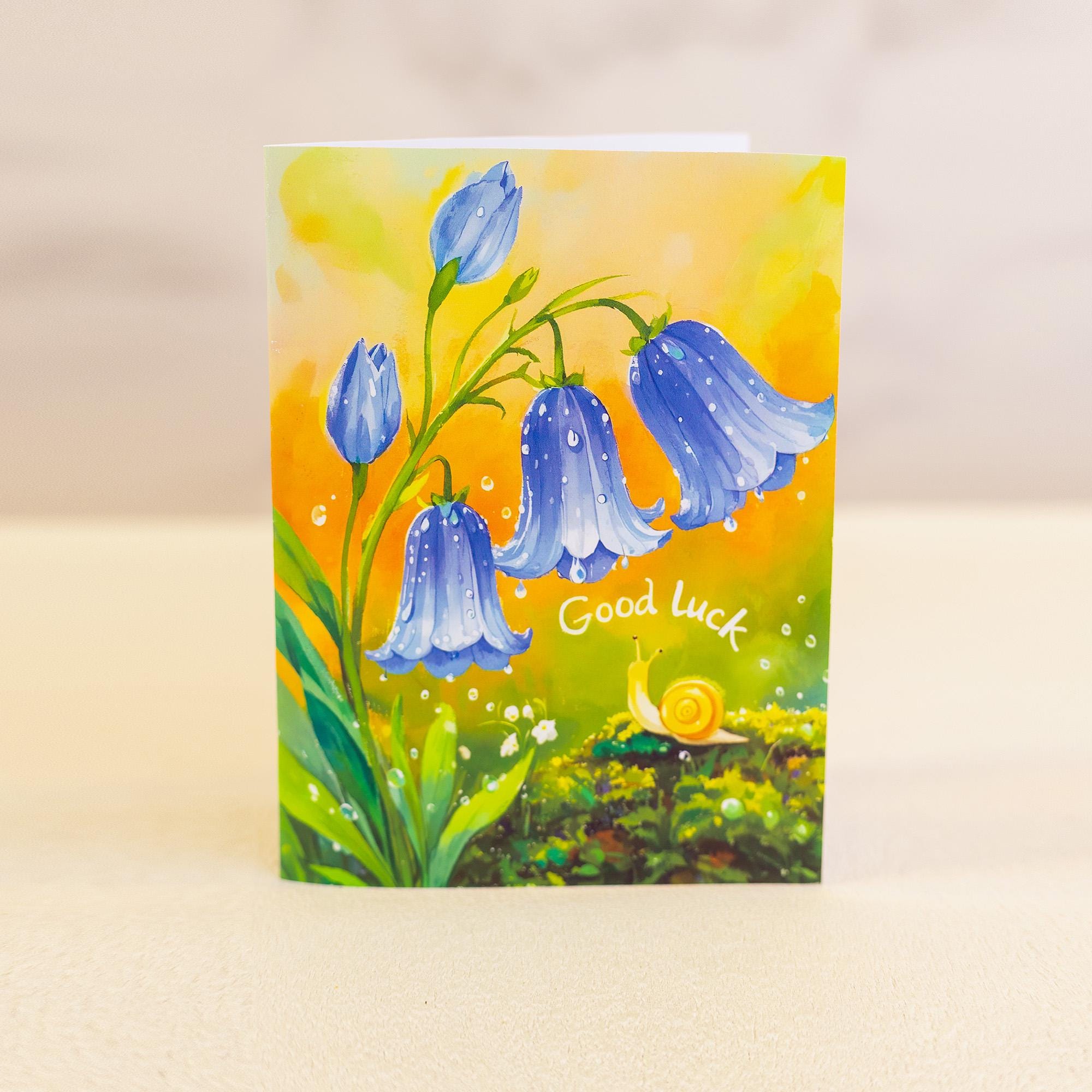 Lily of the Valley & Snail Good Luck Card