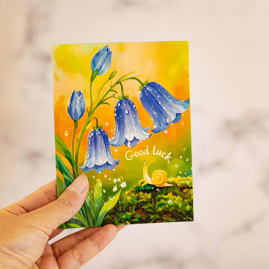Lily of the Valley & Snail Good Luck Card