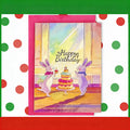 Two bunny celebrating birthdays at home，gift for friend's birthday