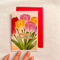 Tulip sweetest mothers day Card /Gift for monther day With a red envelope