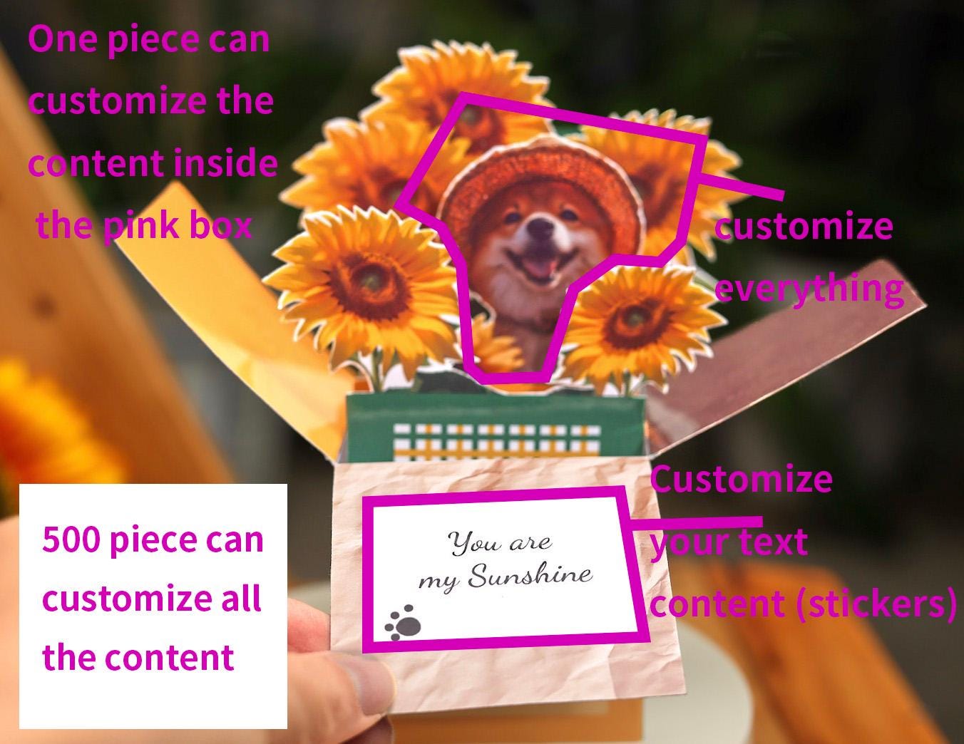 Personalized Sunflower Pop-Up Card – engagement gift
