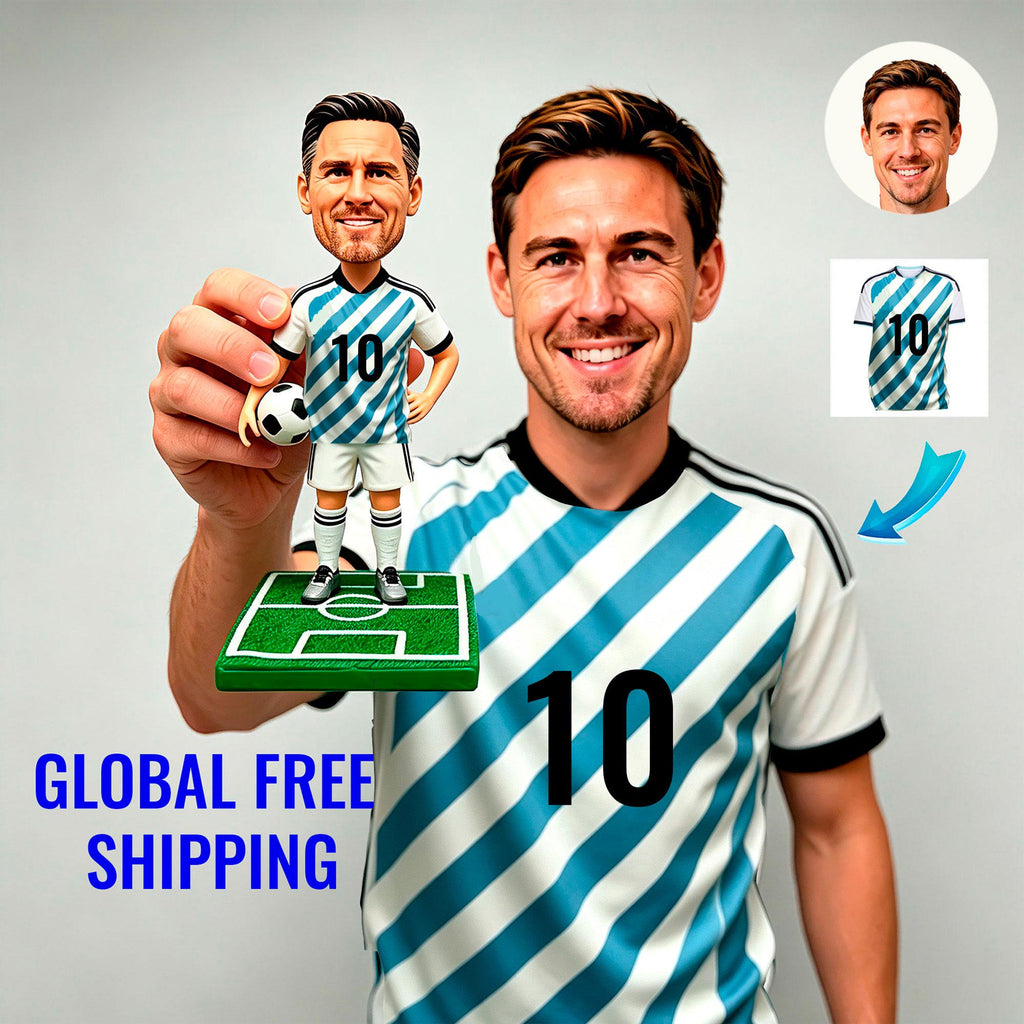 Custom Soccer Bobblehead , Personalized sport bobblehead, Handmade Soft Clay Statue