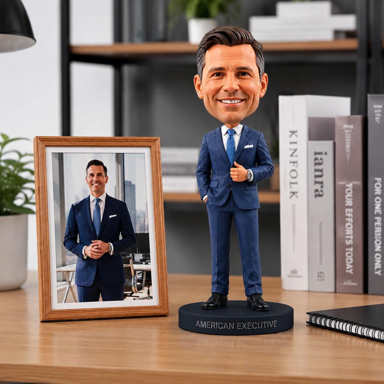 Custom boss bobblehead, Handmade Soft Clay Desk Buddy, Personalized Photo Figurine for Executive