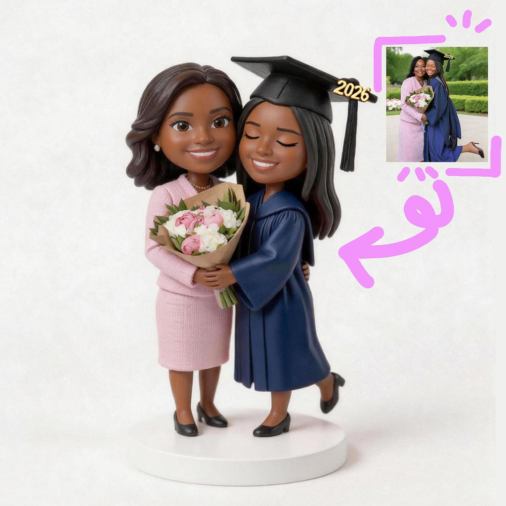 Custom graduation Bobblehead from Photo,gift for family ,Handmade bobblehead pair