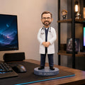 Custom Doctor Bobblehead – Personalized Polymer Clay Figurine, Scrubs or White Coat Gift
