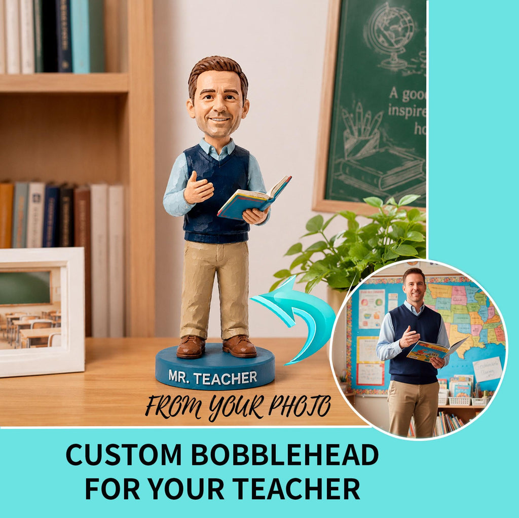 Custom teacher bobblehead , Personalized Handmade Figurine, Appreciation Gift
