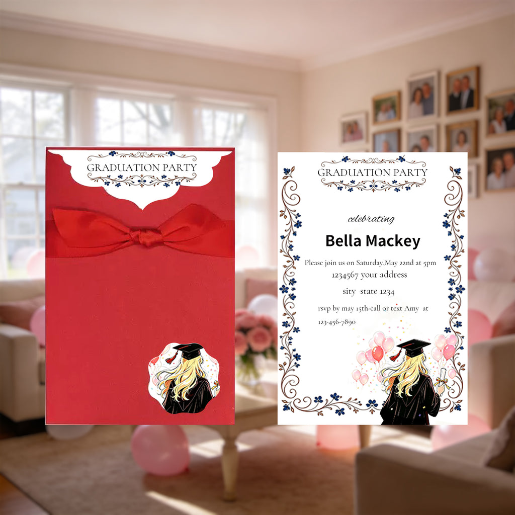 2026 personalized Bow Tie Graduation Party Invitations,  Graduation  Cards