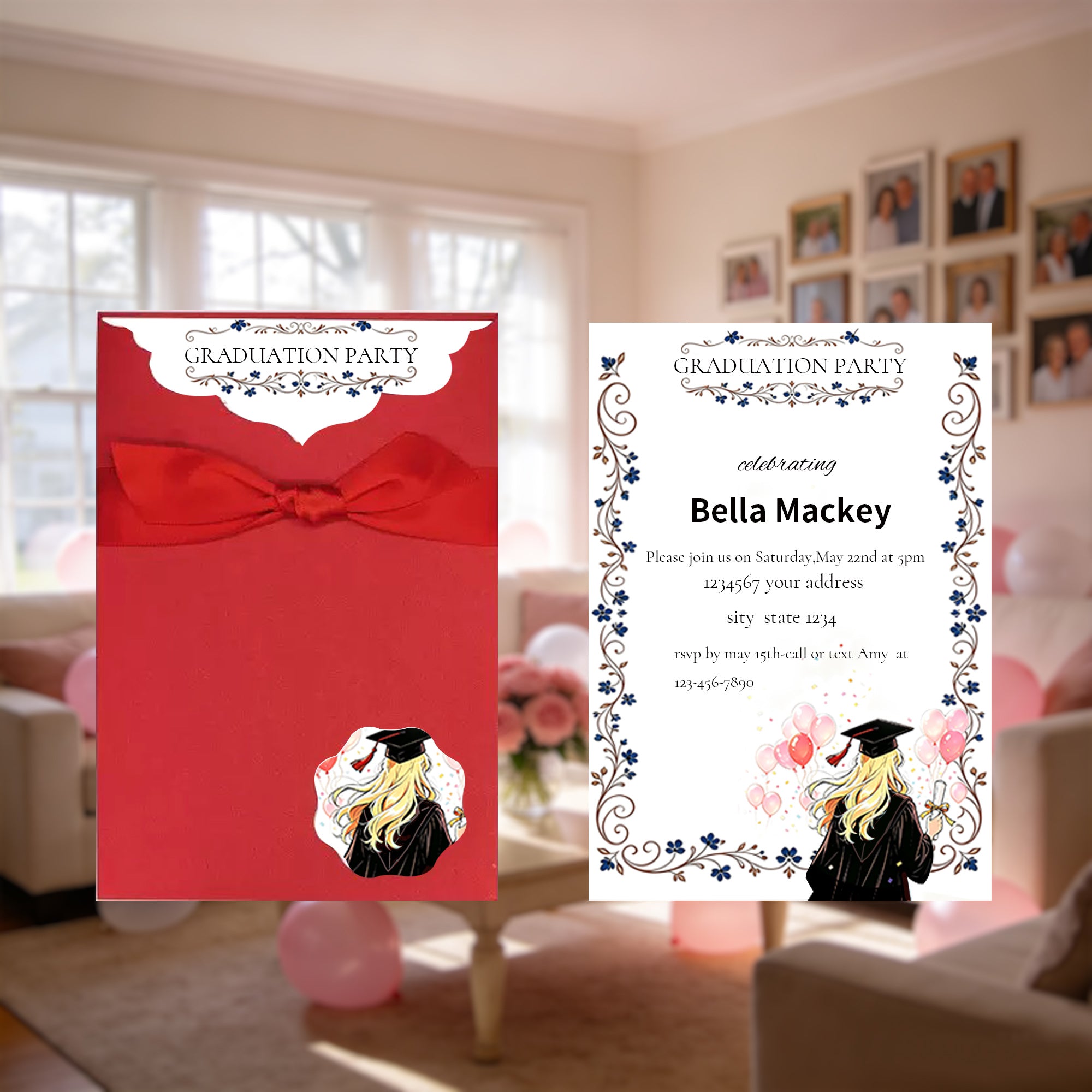 2026 personalized Bow Tie Graduation Party Invitations,  Graduation  Cards