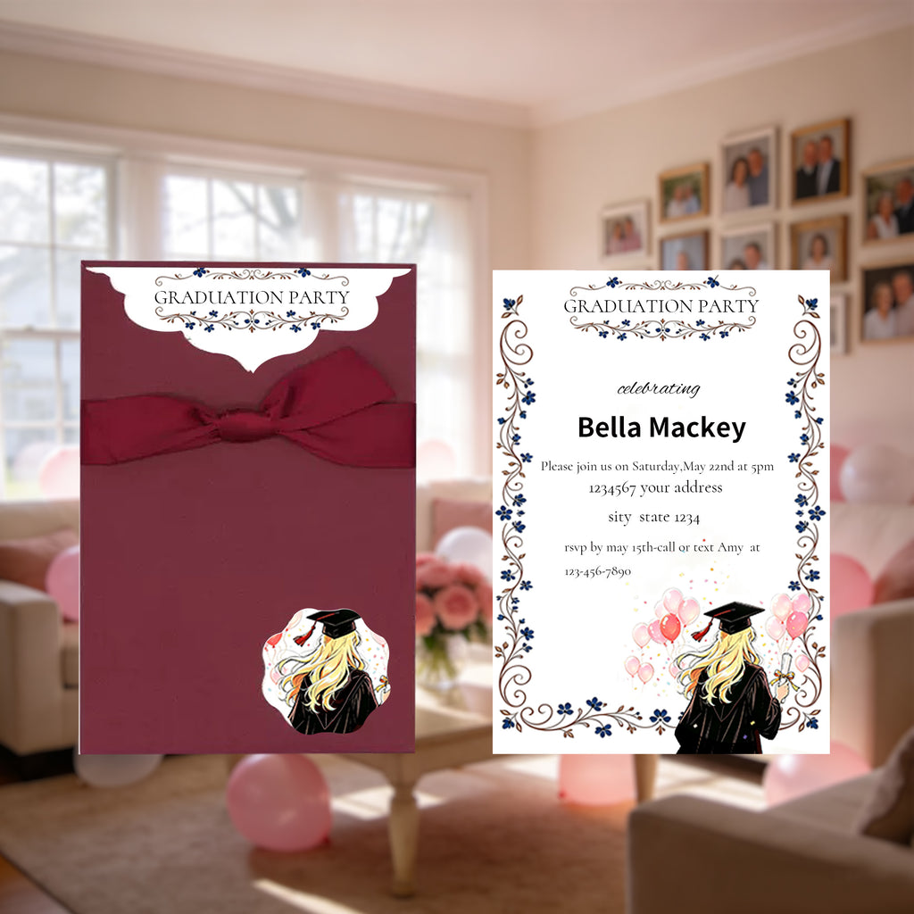 2026 personalized Bow Tie Graduation Party Invitations,  Graduation  Cards