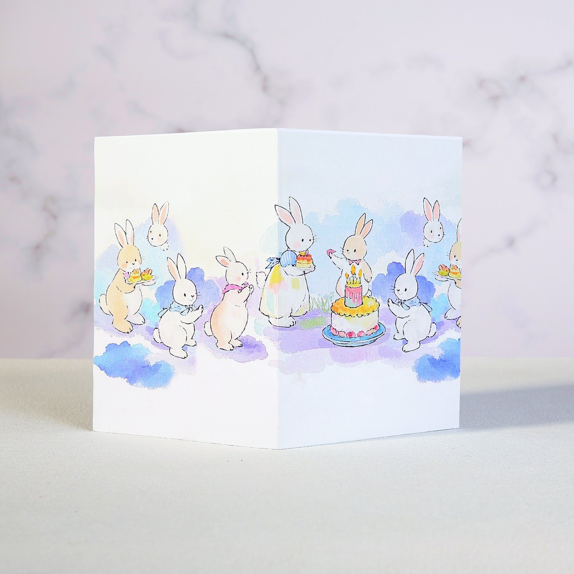 Rabbit Birthday Card: Watercolor Animal Illustration with  Envelope